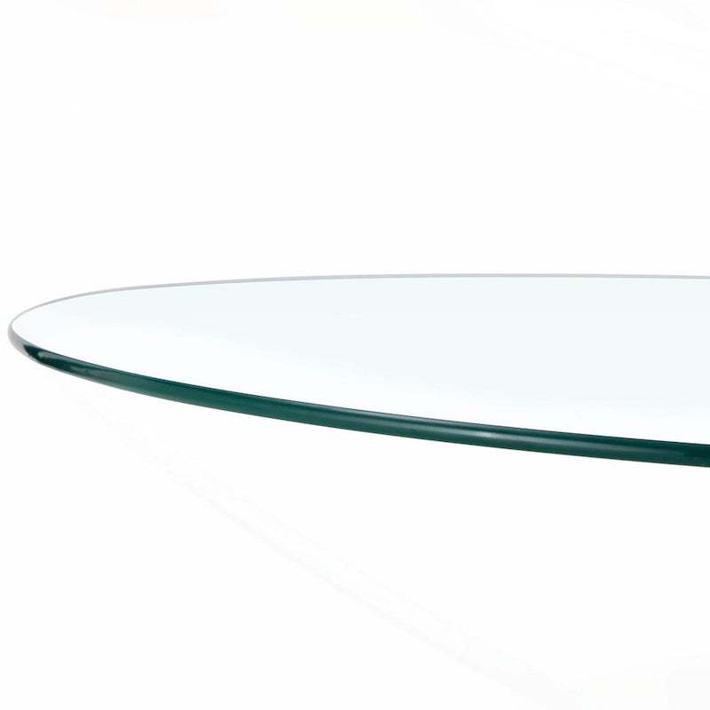 Table à manger circulaire moderne avec plateau en verre élégant et pieds en métal robustes pour divers espaces