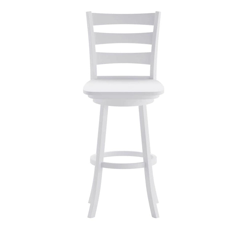 Tabouret de bar pivotant en bois avec dossier à barreaux et repose-pieds