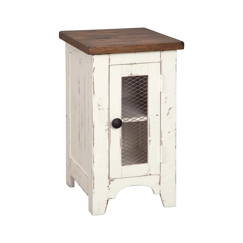 Table d'appoint de fauteuil - Blanc/Marron