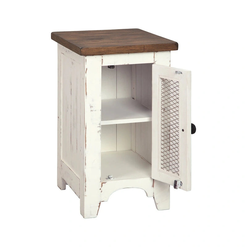 Table d'appoint de fauteuil - Blanc/Marron