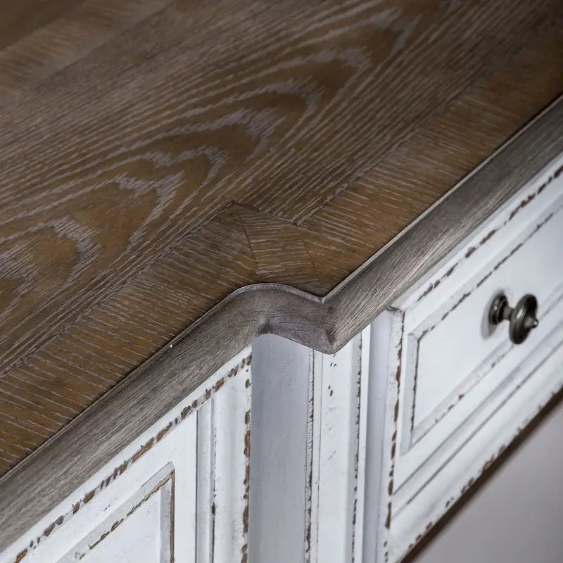 Antique White & Weathered Bark 72 Inch Hall Console Table