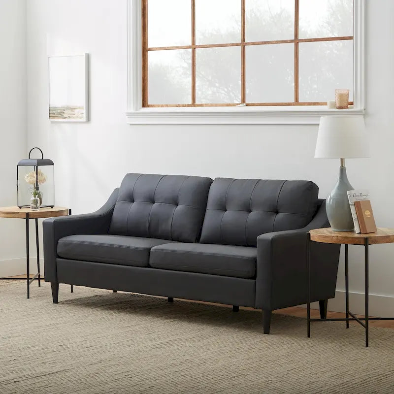 Upholstered Scooped Arm Sofa