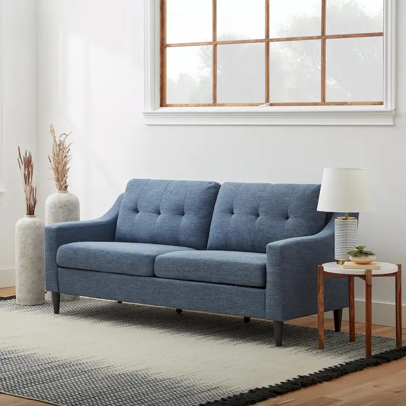Upholstered Scooped Arm Sofa