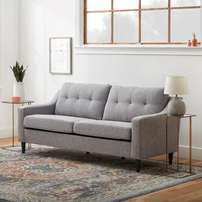 Upholstered Scooped Arm Sofa