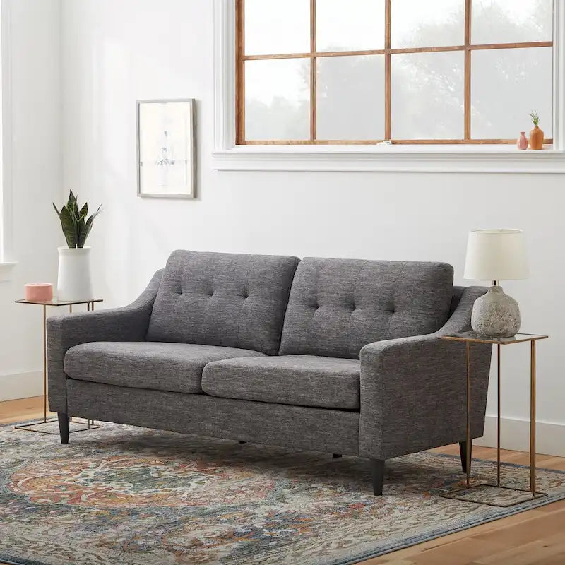 Upholstered Scooped Arm Sofa