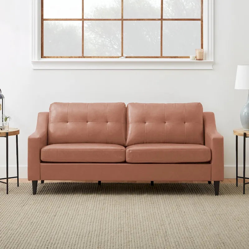 Upholstered Scooped Arm Sofa