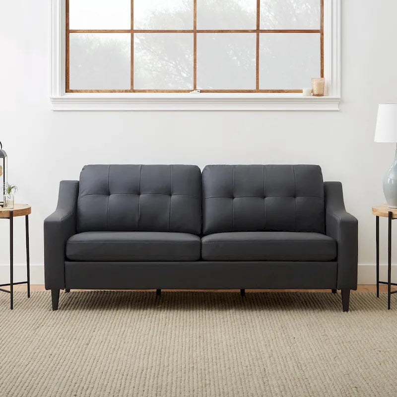 Upholstered Scooped Arm Sofa