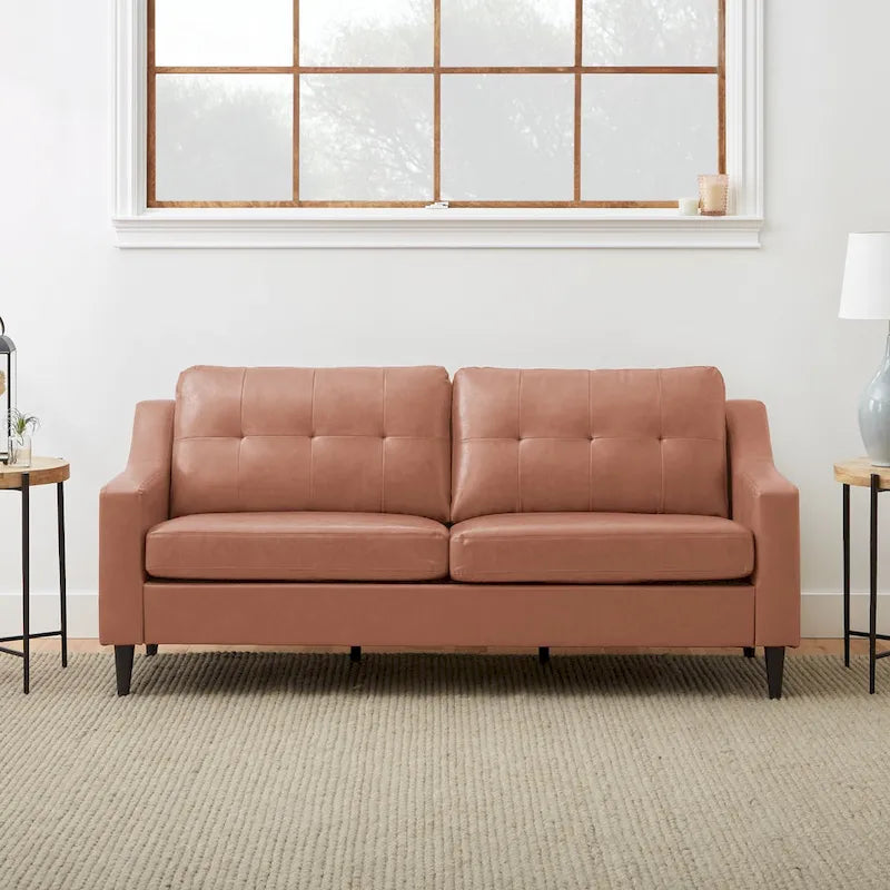 Upholstered Scooped Arm Sofa