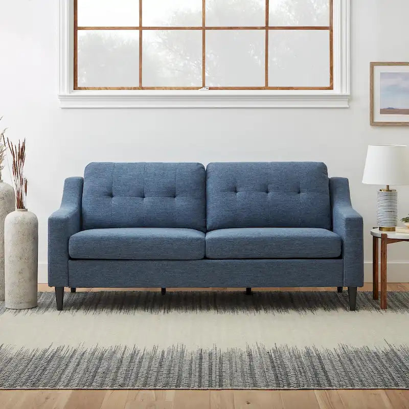 Upholstered Scooped Arm Sofa