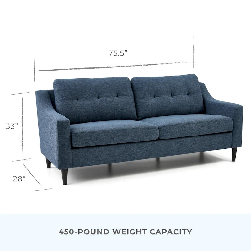 Upholstered Scooped Arm Sofa