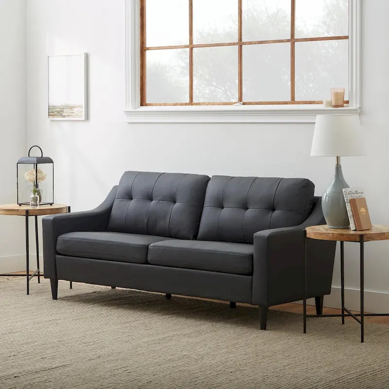 Upholstered Scooped Arm Sofa