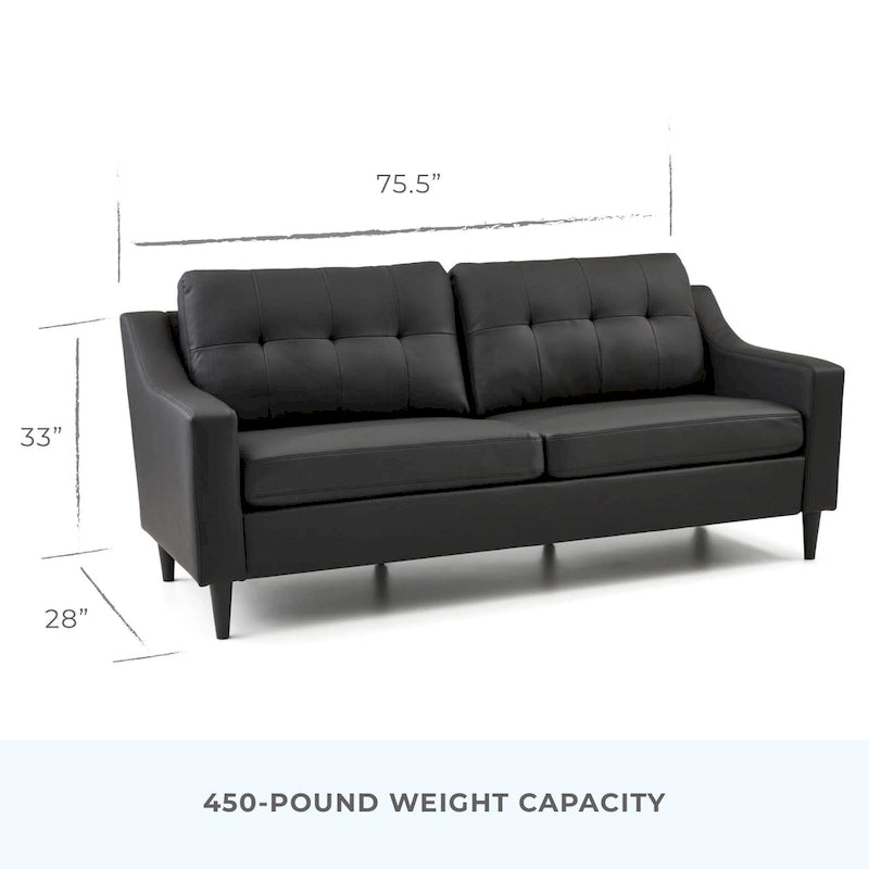 Upholstered Scooped Arm Sofa