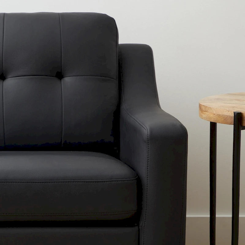 Upholstered Scooped Arm Sofa