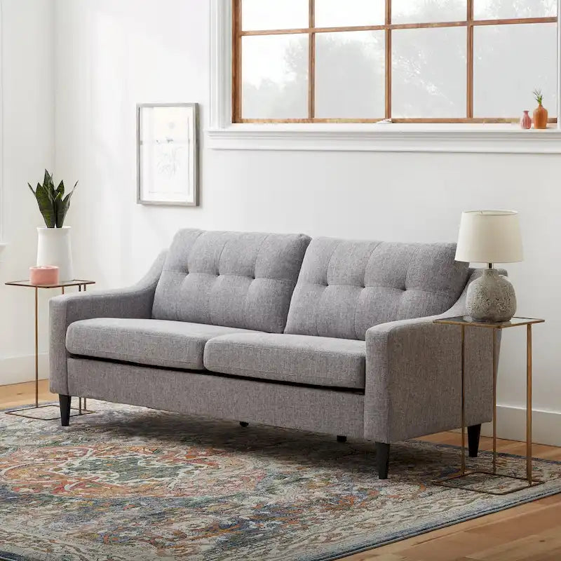 Upholstered Scooped Arm Sofa