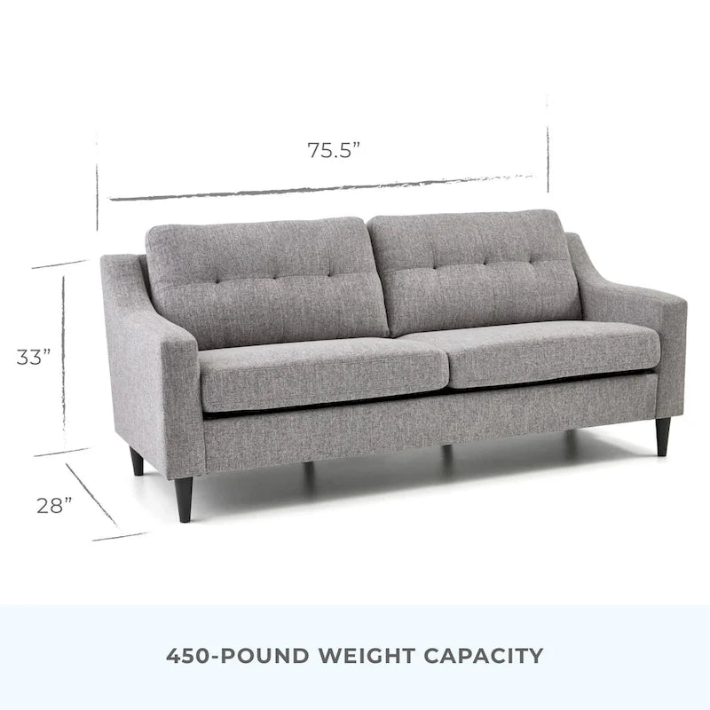 Upholstered Scooped Arm Sofa