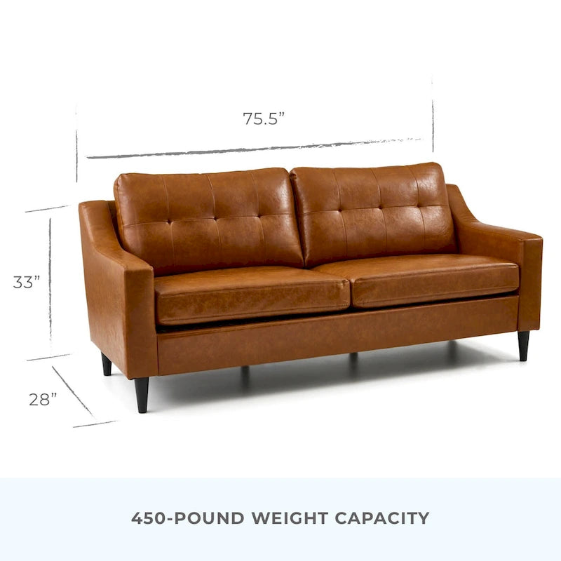 Upholstered Scooped Arm Sofa