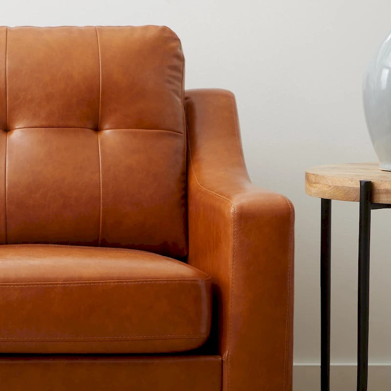 Upholstered Scooped Arm Sofa