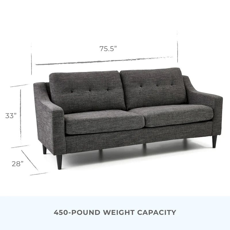 Upholstered Scooped Arm Sofa