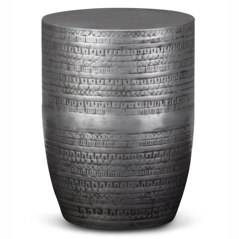 15 Wide Tribal Pattern Metal Accent Table & Assembled - 15w x 15 d x 20 h