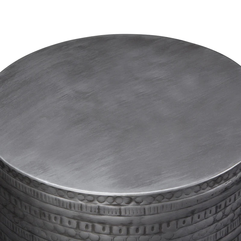 15 Wide Tribal Pattern Metal Accent Table & Assembled - 15w x 15 d x 20 h