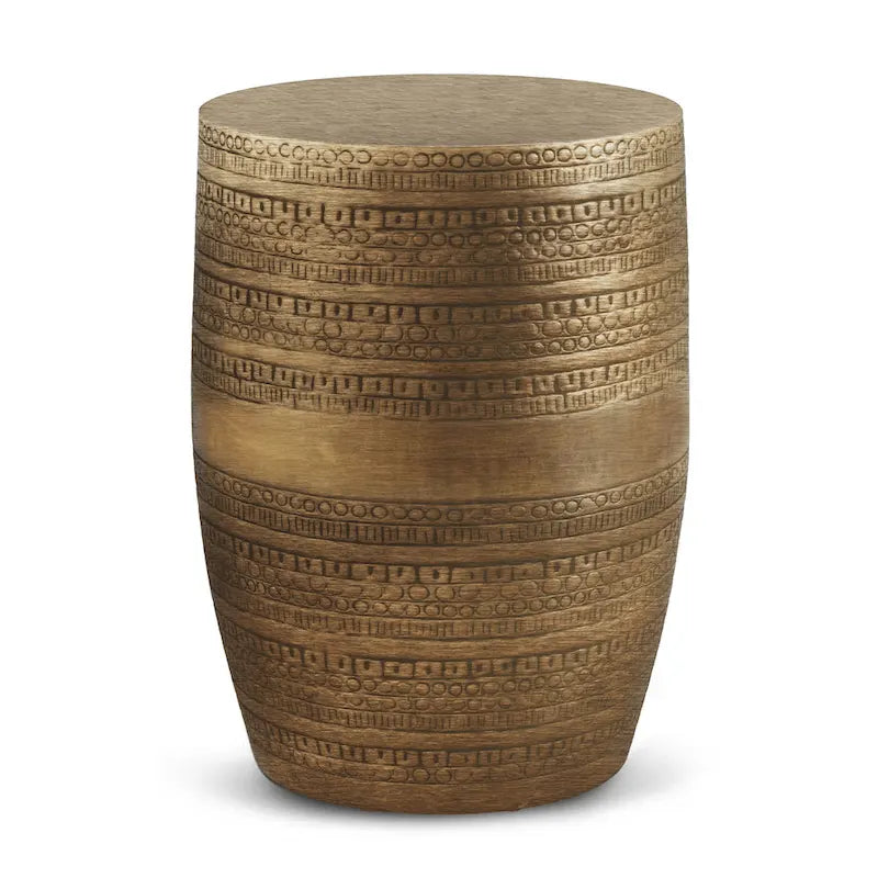15 Wide Tribal Pattern Metal Accent Table & Assembled - 15w x 15 d x 20 h