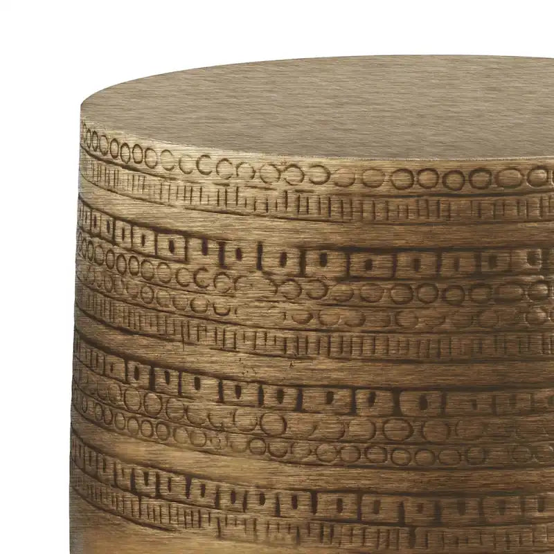 15 Wide Tribal Pattern Metal Accent Table & Assembled - 15w x 15 d x 20 h