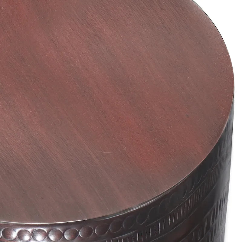 15 Wide Tribal Pattern Metal Accent Table & Assembled - 15w x 15 d x 20 h