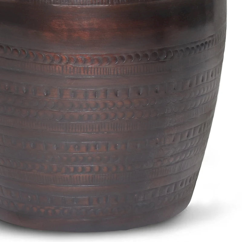 15 Wide Tribal Pattern Metal Accent Table & Assembled - 15w x 15 d x 20 h