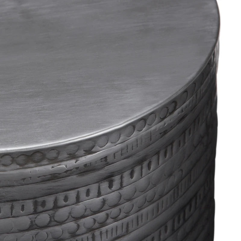 15 Wide Tribal Pattern Metal Accent Table & Assembled - 15w x 15 d x 20 h