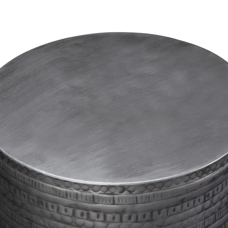 15 Wide Tribal Pattern Metal Accent Table & Assembled - 15w x 15 d x 20 h