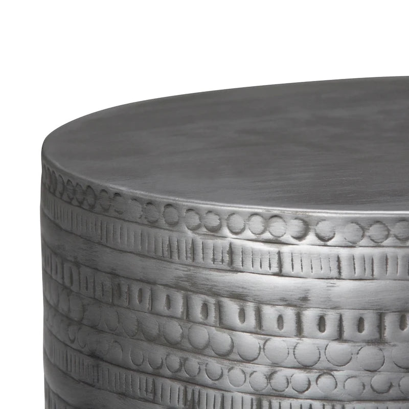 15 Wide Tribal Pattern Metal Accent Table & Assembled - 15w x 15 d x 20 h