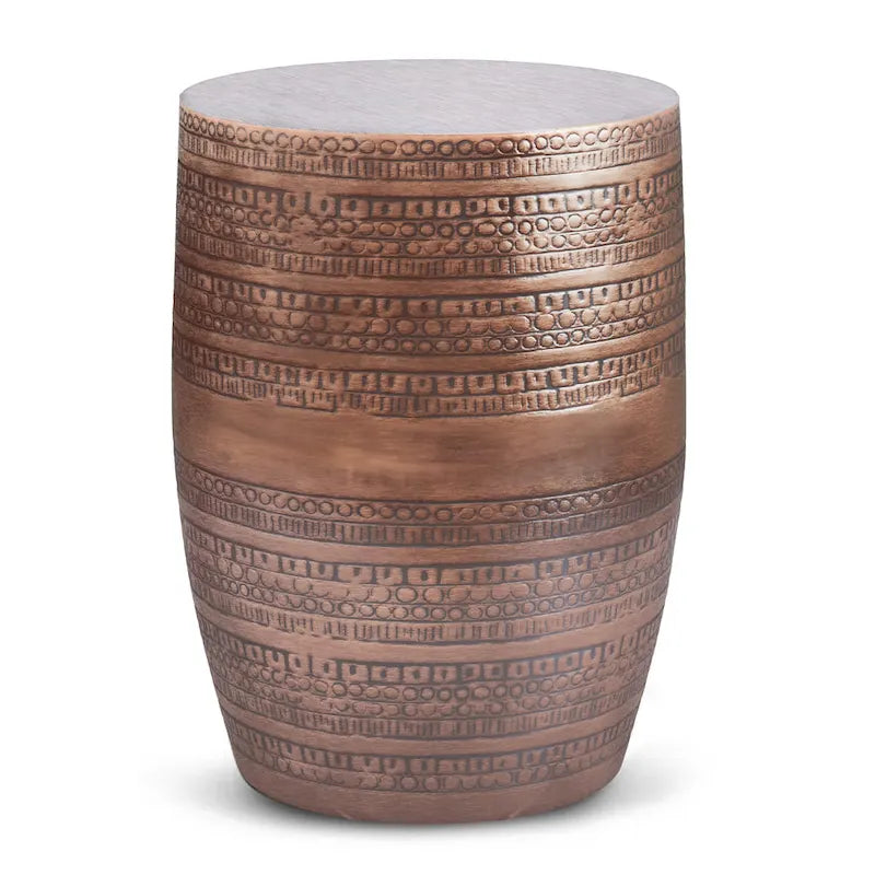 15 Wide Tribal Pattern Metal Accent Table & Assembled - 15w x 15 d x 20 h