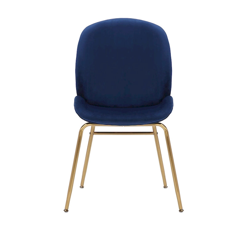 Chaise de salle à manger en velours avec pieds dorés