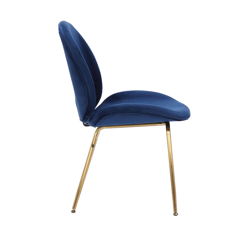 Chaise de salle à manger en velours avec pieds dorés
