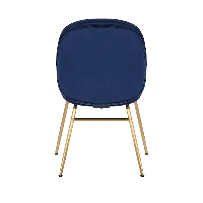 Chaise de salle à manger en velours avec pieds dorés