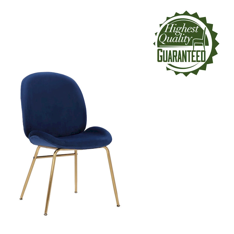 Chaise de salle à manger en velours avec pieds dorés