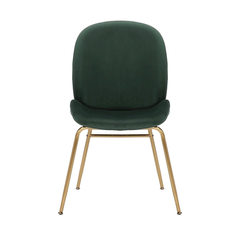 Chaise de salle à manger en velours avec pieds dorés