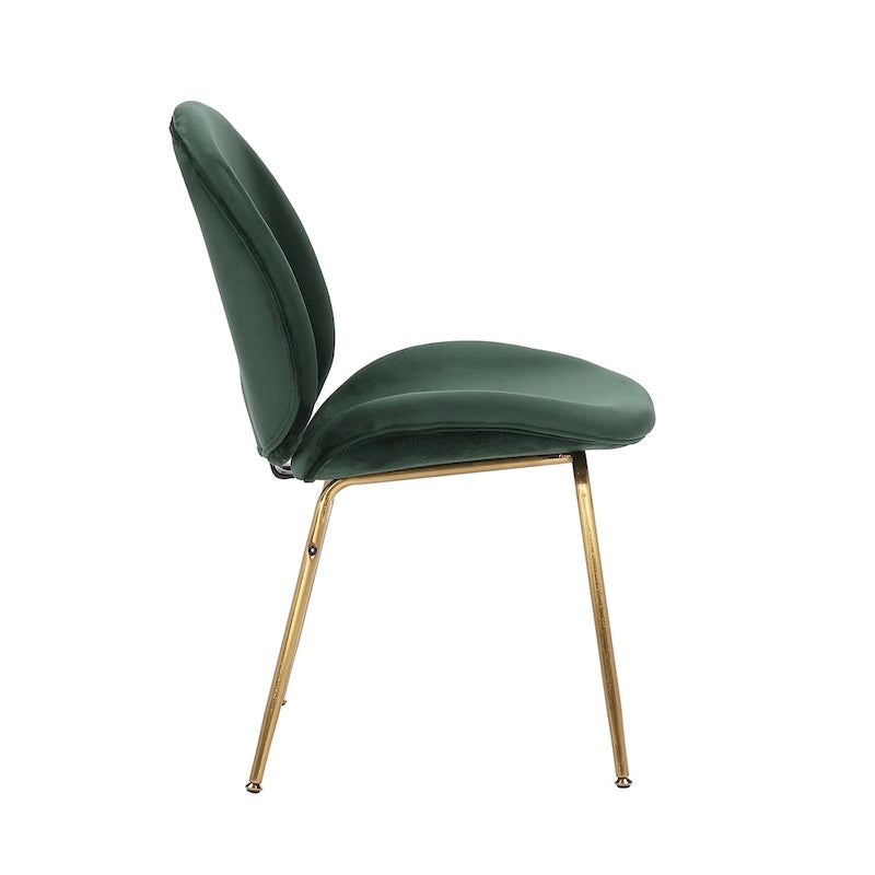Chaise de salle à manger en velours avec pieds dorés