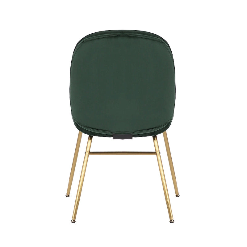 Chaise de salle à manger en velours avec pieds dorés