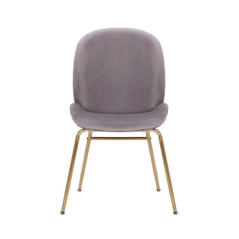 Chaise de salle à manger en velours avec pieds dorés