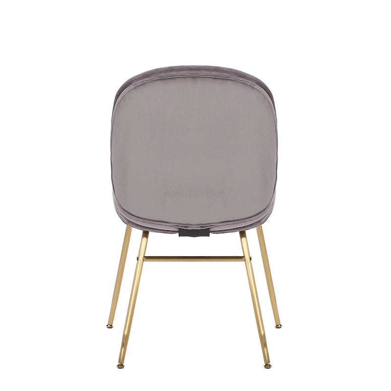 Chaise de salle à manger en velours avec pieds dorés