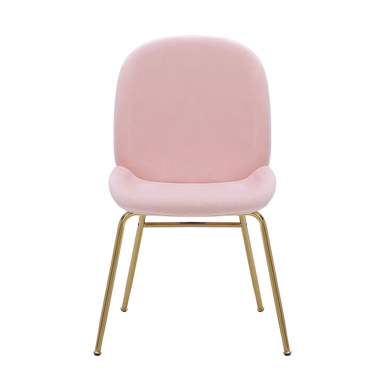 Chaise de salle à manger en velours avec pieds dorés