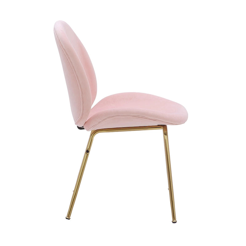 Chaise de salle à manger en velours avec pieds dorés