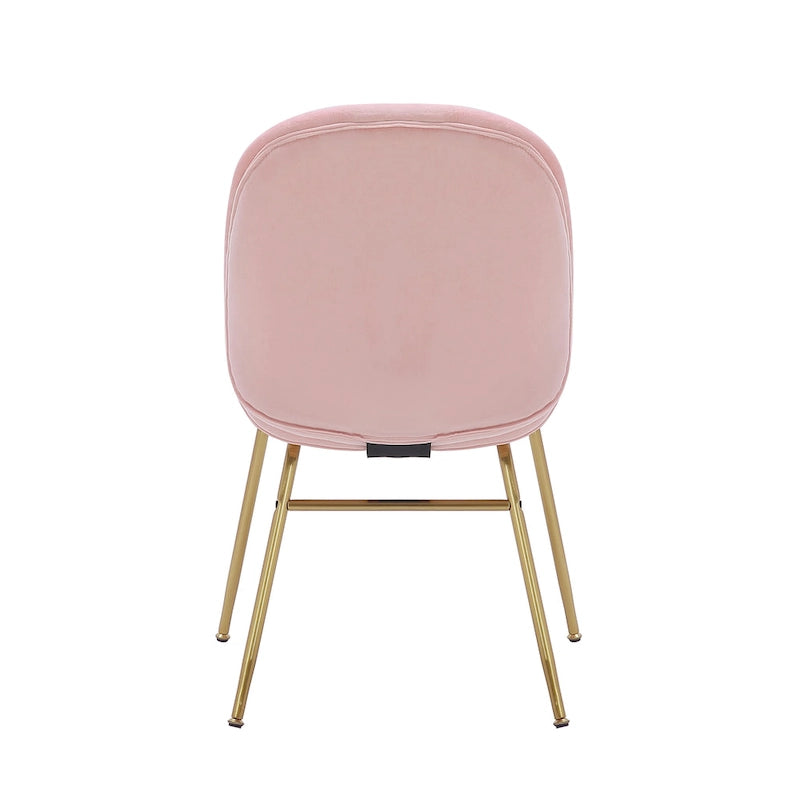 Chaise de salle à manger en velours avec pieds dorés