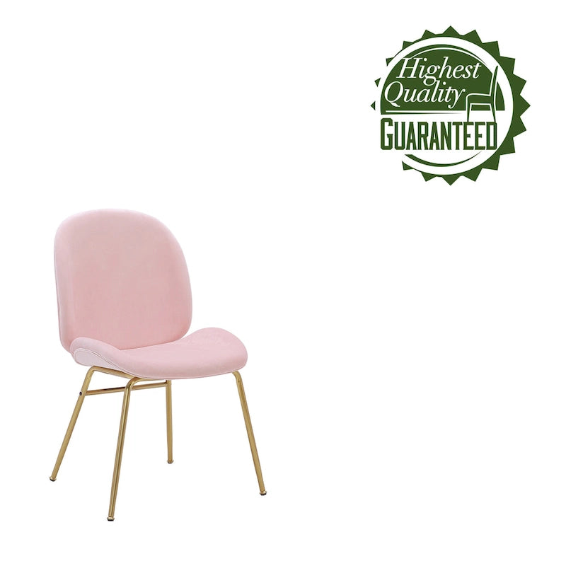 Chaise de salle à manger en velours avec pieds dorés