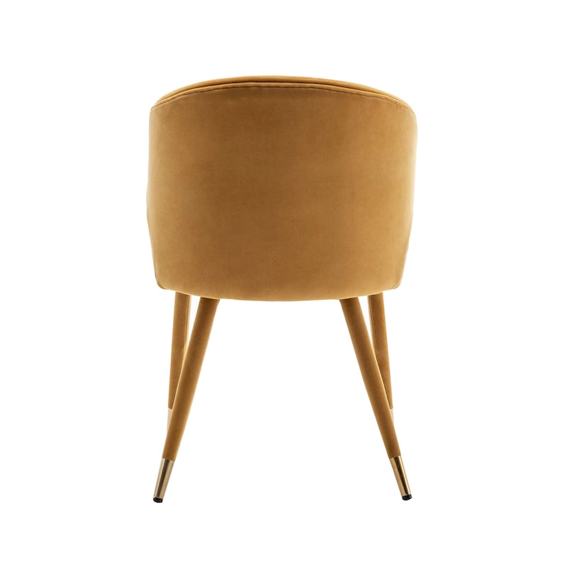 Chaises de salle à manger en velours avec bordure dorée, lot de 2