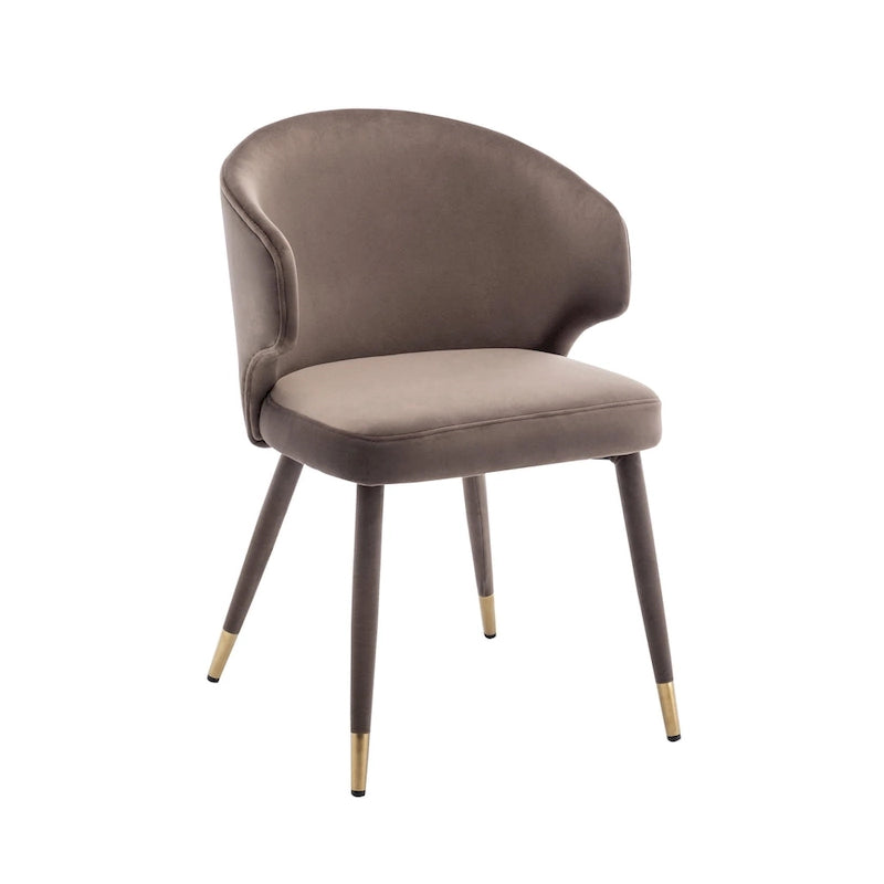 Chaises de salle à manger en velours avec bordure dorée, lot de 2