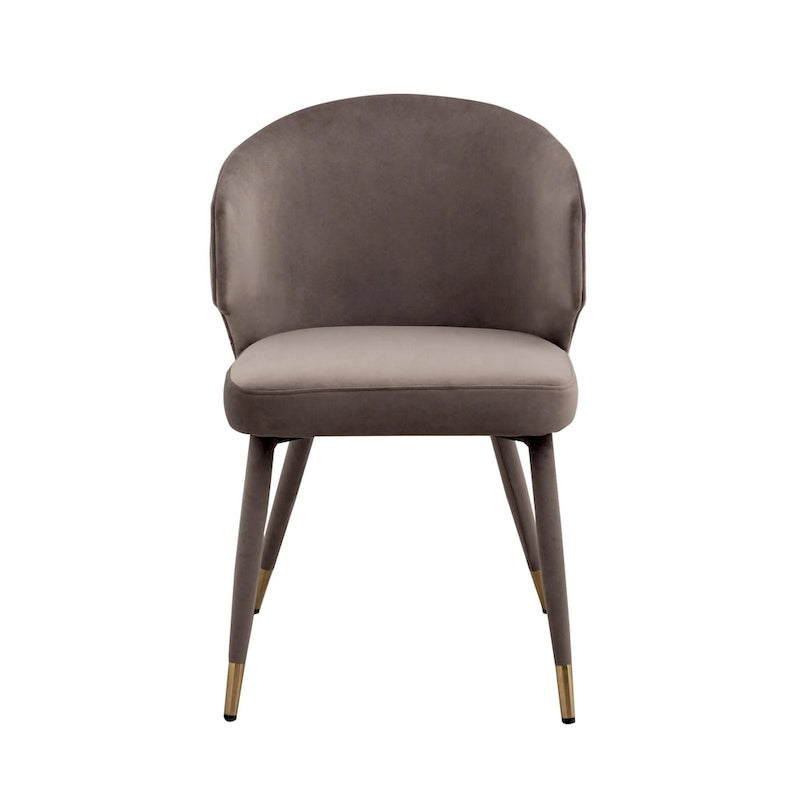 Chaises de salle à manger en velours avec bordure dorée, lot de 2
