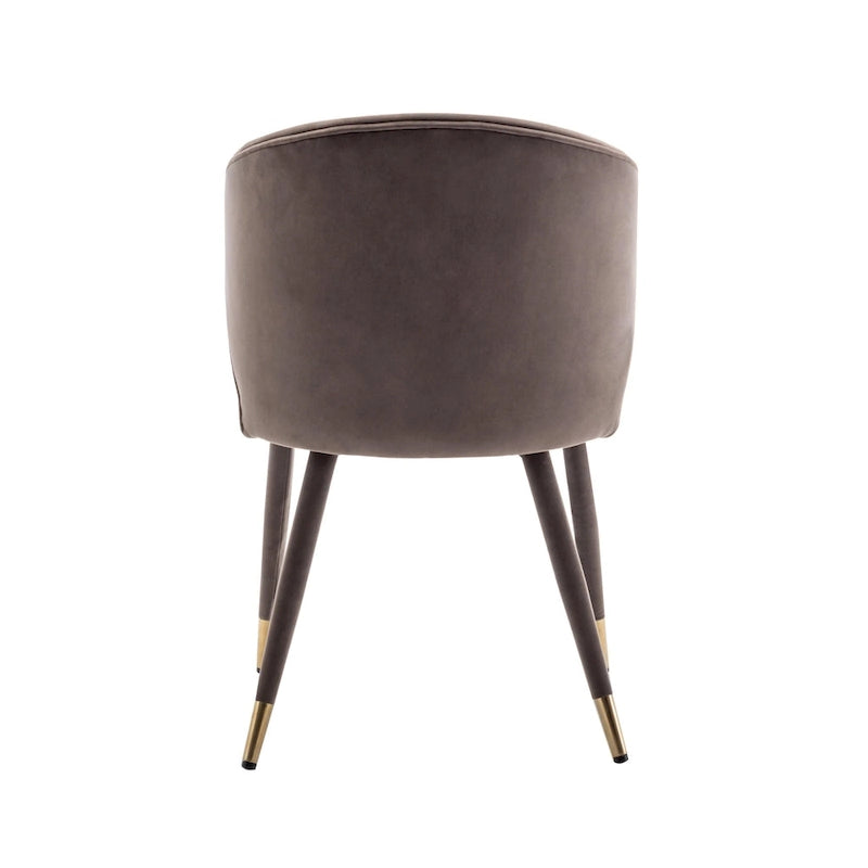 Chaises de salle à manger en velours avec bordure dorée, lot de 2