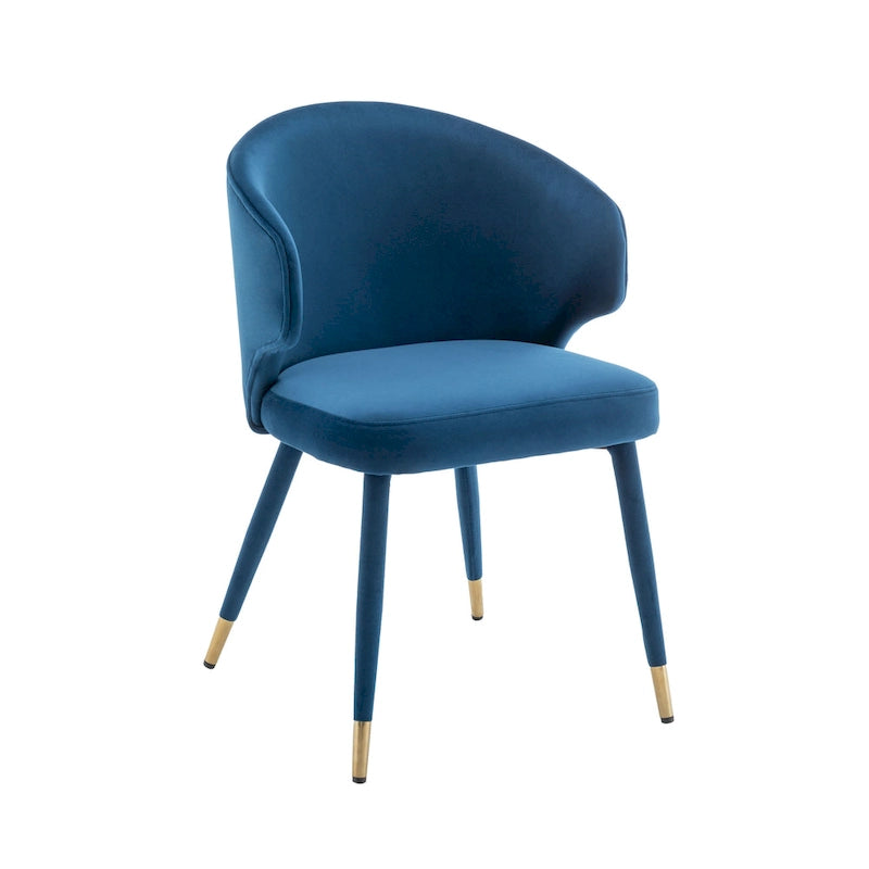 Chaises de salle à manger en velours avec bordure dorée, lot de 2